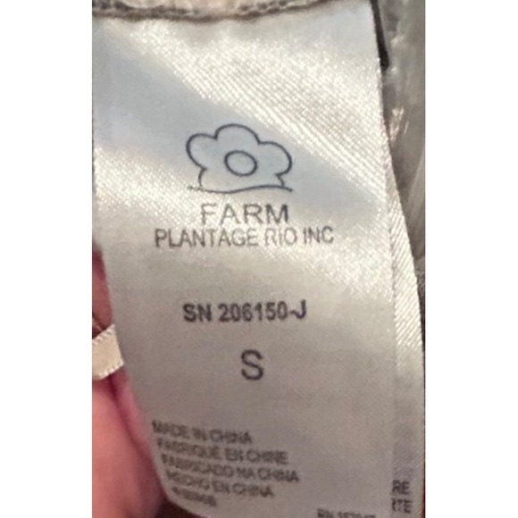 Farm Rio Anthropologie Wide Leg Linen Pants Black White Monstera Leaf Small Boho - Picture 11 of 13